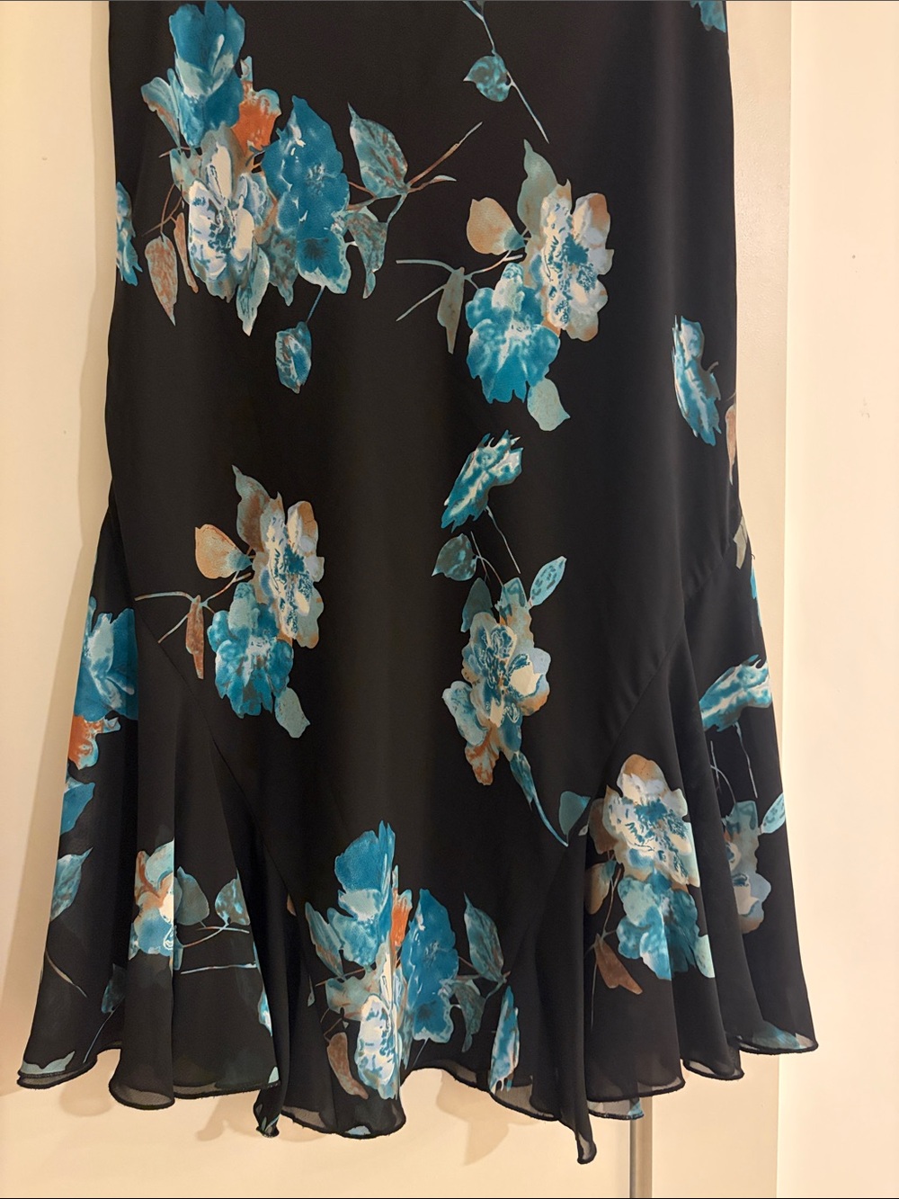 🧚🏼 Vintage Y2K Fairycore Floral Floaty Ruffle Midi Skirt Whimsy Goth SATC Carrie